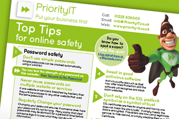 Top Tips for Onlne Safety factsheet.