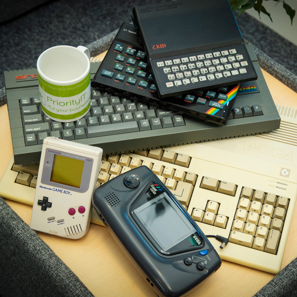Some of Priority IT's collection of retro computers and games consoles.