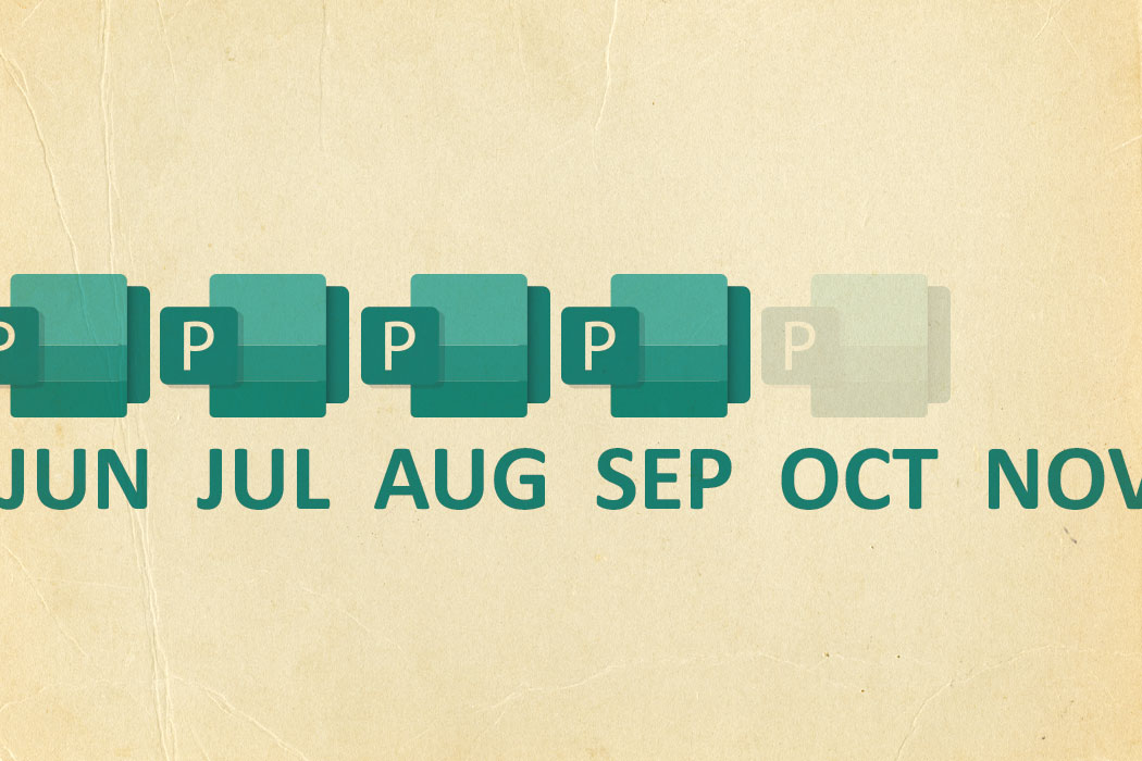 Timeline showing Microsoft Publisher being retired in October 2026.