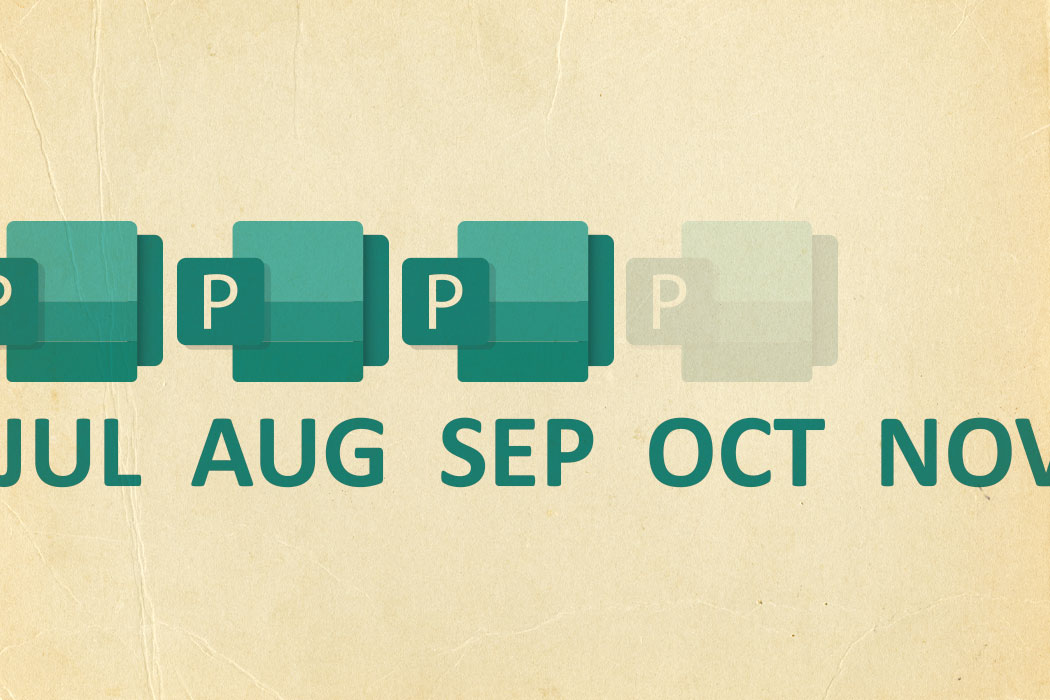 Timeline showing Microsoft Publisher being retired in October 2026.